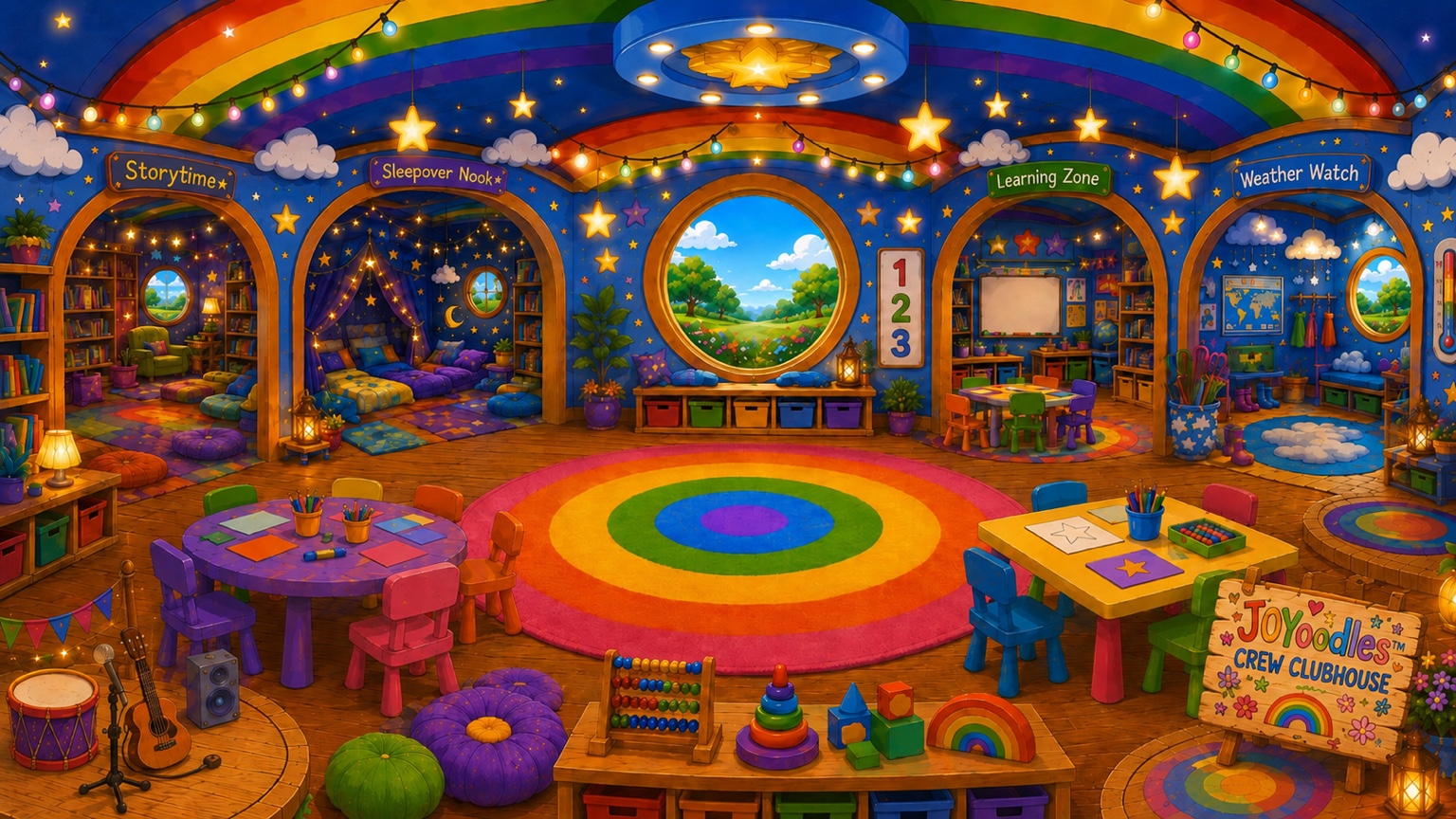 Inside the colorful JOYoodles Clubhouse